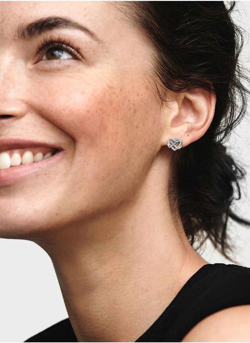 باندورا اقراط فضة إسترليني بشكل قلب - Image 2