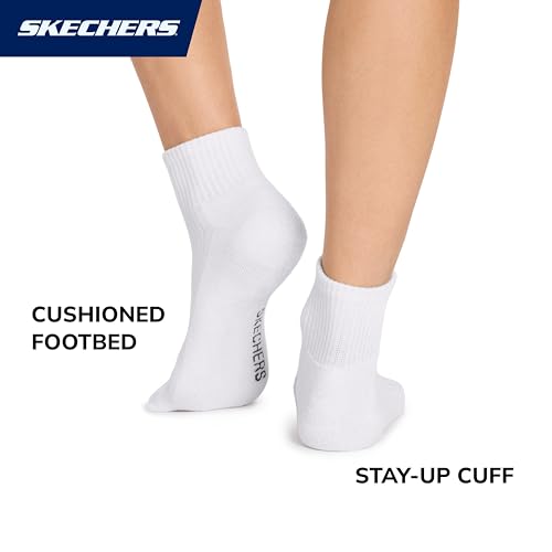 SKECHERS جوارب سكيتشرز النسائية 10-pack نصف تيري كلاسيك ربع كرو - Image 4