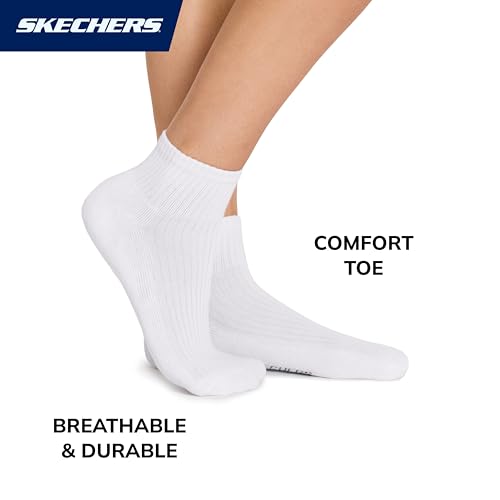 SKECHERS جوارب سكيتشرز النسائية 10-pack نصف تيري كلاسيك ربع كرو - Image 3
