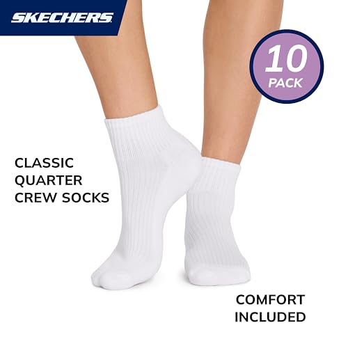 SKECHERS جوارب سكيتشرز النسائية 10-pack نصف تيري كلاسيك ربع كرو - Image 2