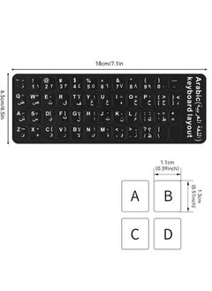 Tersely 3-Pack Durable Arabic Keyboard Stickers, Dustproof, Waterproof, Strong Adhesion, Black Background with White Letters, for Laptops and Desktops (Arabic-Black)  - Image 2