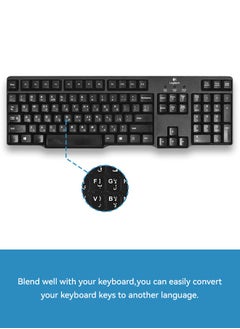 Tersely 3-Pack Durable Arabic Keyboard Stickers, Dustproof, Waterproof, Strong Adhesion, Black Background with White Letters, for Laptops and Desktops (Arabic-Black)  - Image 3