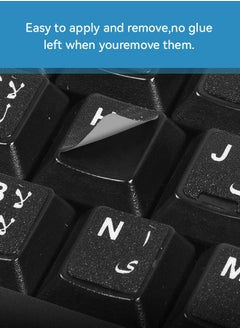 Tersely 3-Pack Durable Arabic Keyboard Stickers, Dustproof, Waterproof, Strong Adhesion, Black Background with White Letters, for Laptops and Desktops (Arabic-Black)  - Image 5