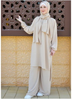 DAMAS COLLECTION P101-umrah essentials Jilbab for women with tow style Skirt or Trouser -4 piece Prayer Clothes for Muslim Women-Islamic Abaya Dress Outfit maxi with scarf and small bag- Modest suit Women  - Image 2