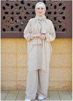 DAMAS COLLECTION P101-umrah essentials Jilbab for women with tow style Skirt or Trouser -4 piece Prayer Clothes for Muslim Women-Islamic Abaya Dress Outfit maxi with scarf and small bag- Modest suit Women  - Image 3