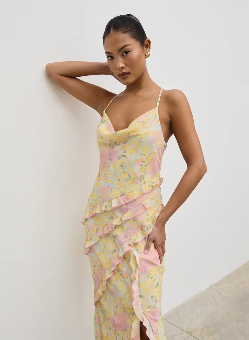 PRETTY LAVISH Floral Ruffle Dress