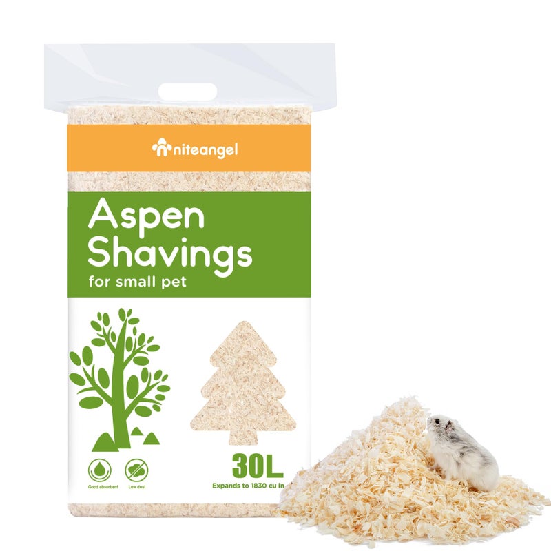 Niteangel Aspen Shaving Hamster Beddings for Syrian Dwarf Hamster Gerbil Mice Degu Rat Rabbit Bunny Guinea Pig Chinchilla Hedgehog or Other Small Pets 30L 8mm - Image 2