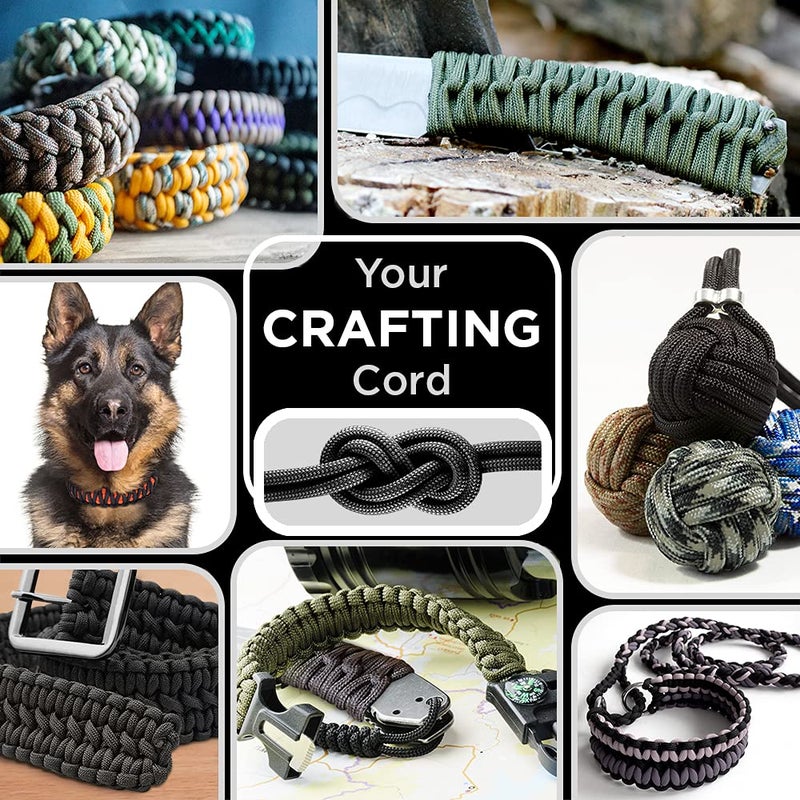 TECEUM Paracord Type III 550 Mixed Camo â€“ 50 ft â€“ 4mm â€“ Tactical Rope MIL-SPEC â€“ Outdoor para Cord â€“Camping Hiking Fishing Gear and Equipment â€“ EDC Parachute Cord â€“ Strong Survival Rope - Image 4