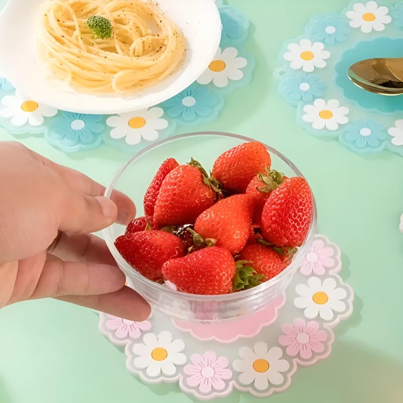 P Plus Fire Flower Coasters, Heat Resistant, Flexible and Non-Slip Coasters Trivet Set (Pink, Set of 4, Small & Medium Size) - Image 5