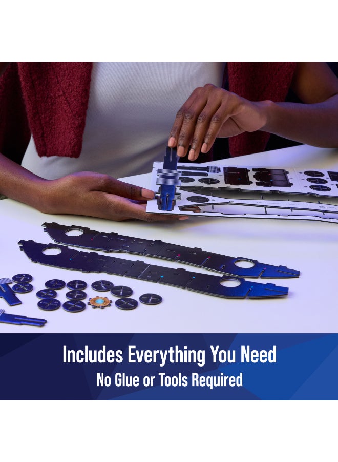 Puzzles 4D بناء، سيارة باتمان ريترو باتموبيل نموذج 3D مع قاعدة 202 قطعة، ألعاب باتمان ديكور مكتب، ألعاب بناء، ألغاز 3D للبالغين والمراهقين 12+ - Image 4