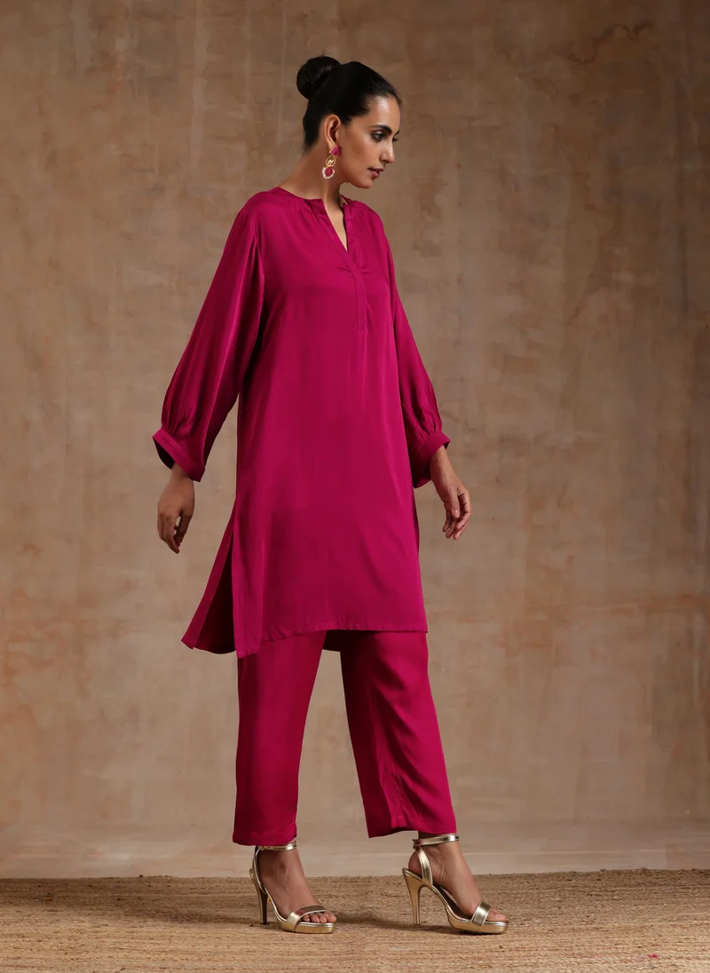 trueBrowns Pink Modal Relax Co-ord Set