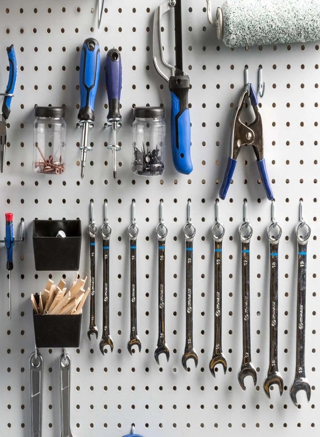 UKCOCO 20pcs Stainless Steel Pegboard Hooks : Metal Pegboard J Hooks for Home Display Tool Organizer Accessories - Image 2