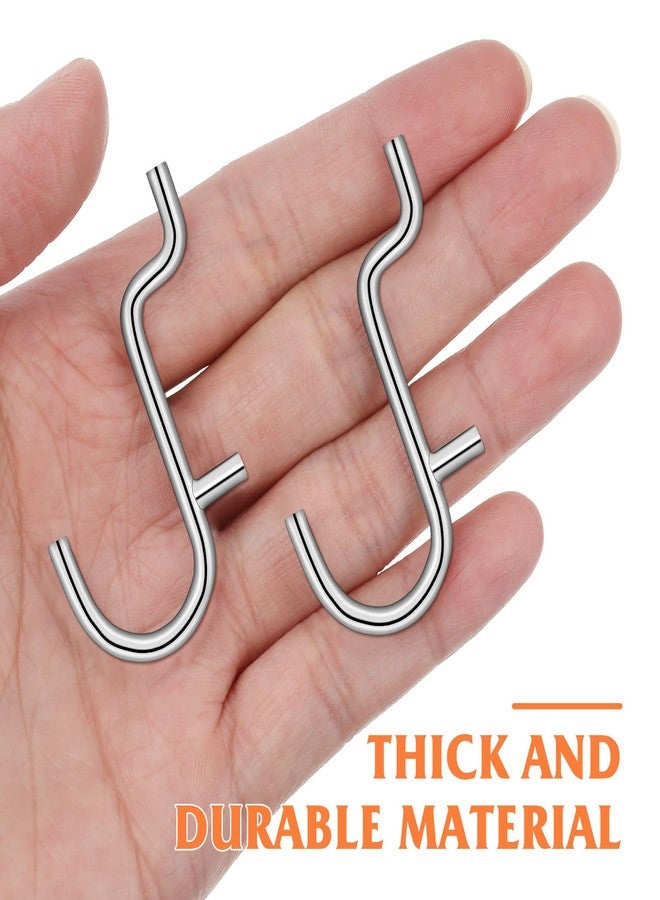 UKCOCO 20pcs Stainless Steel Pegboard Hooks : Metal Pegboard J Hooks for Home Display Tool Organizer Accessories - Image 4