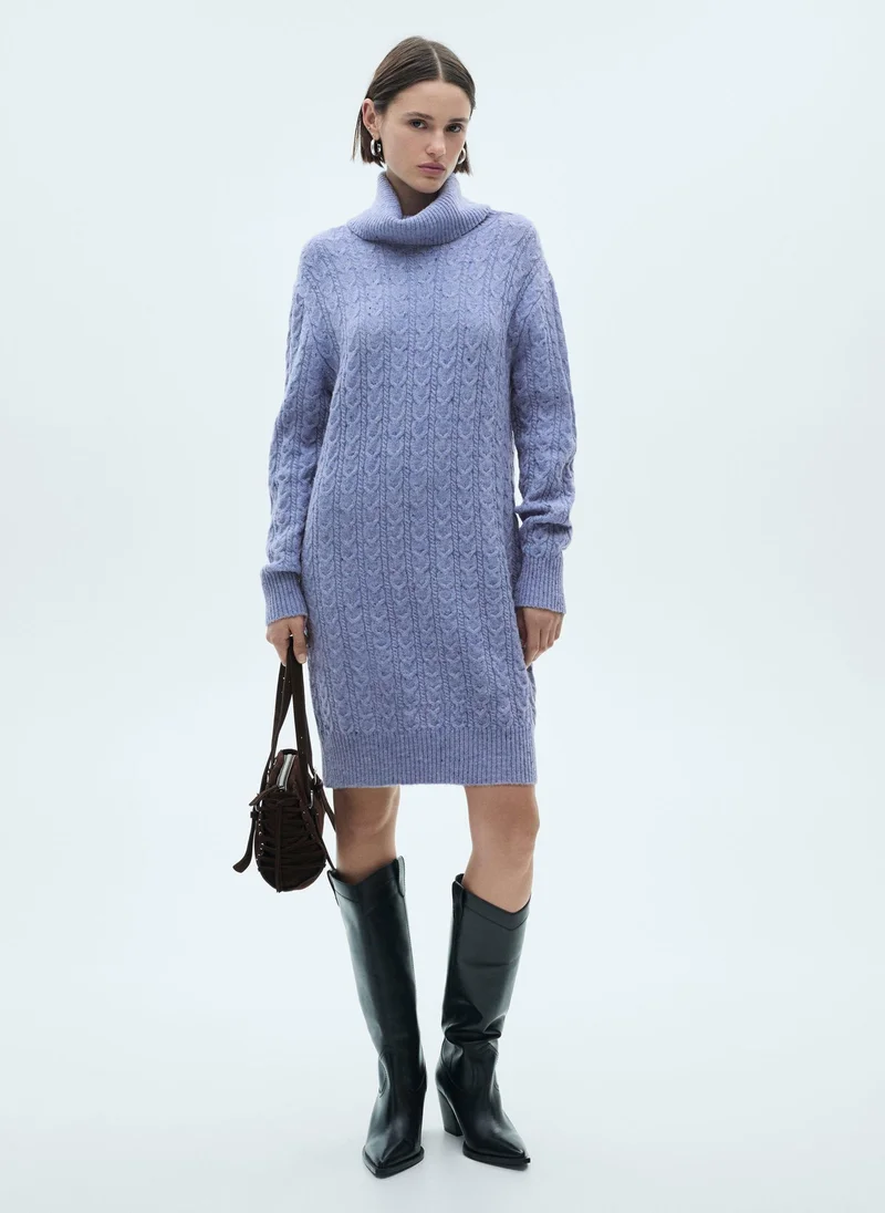 MANGO Turtle Neck Knit Dress