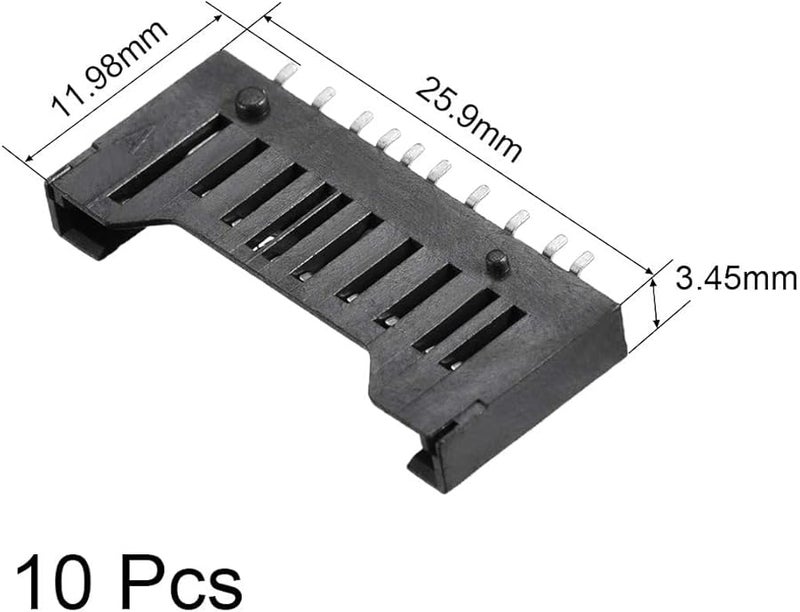 SD Memory Card Socket Holder SMT SMD Short Body 10 Pin 10pcs - Image 3