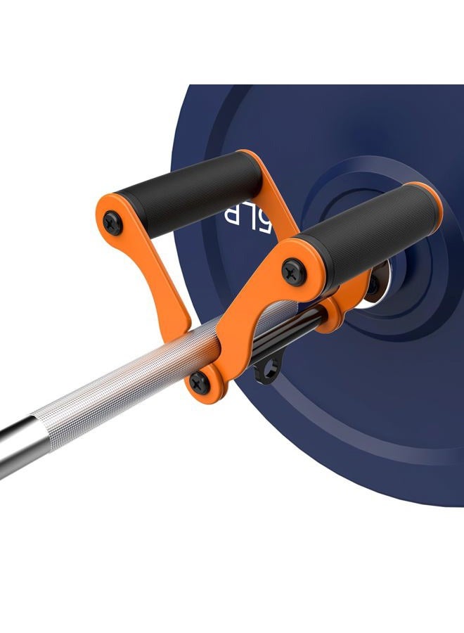 veimia مقبض تثبيت V Bar T-Bar Row Landmine لمقابض قضبان الباربل، مقبض صف مزدوج D صلب مع مقابض مطاطية غير قابلة للانزلاق، تثبيت T-Row لقضبان تدريب القوة الأولمبية، برتقالي - Image 5