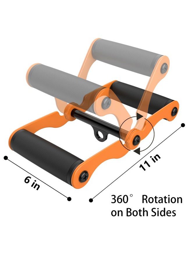 veimia مقبض تثبيت V Bar T-Bar Row Landmine لمقابض قضبان الباربل، مقبض صف مزدوج D صلب مع مقابض مطاطية غير قابلة للانزلاق، تثبيت T-Row لقضبان تدريب القوة الأولمبية، برتقالي - Image 3