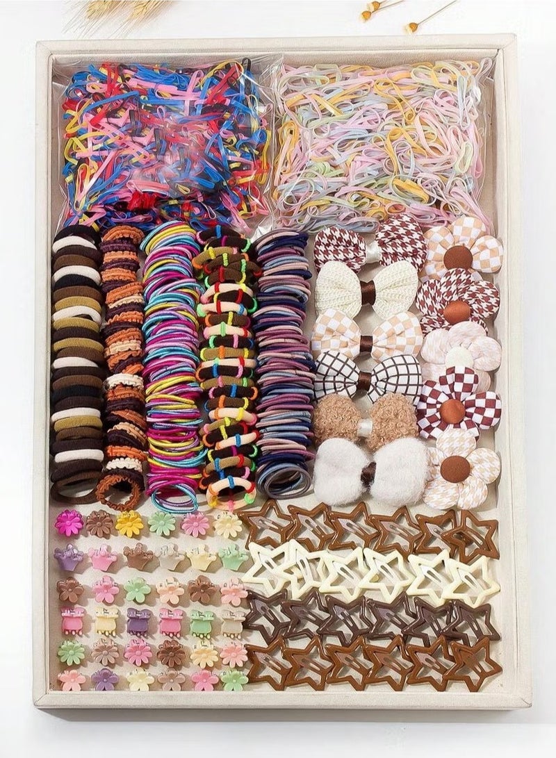 935pcs Hair Clips Set, Simple Creative Girls Hair Accessories, Elastic Hair Bands Headbands Set - Image 1