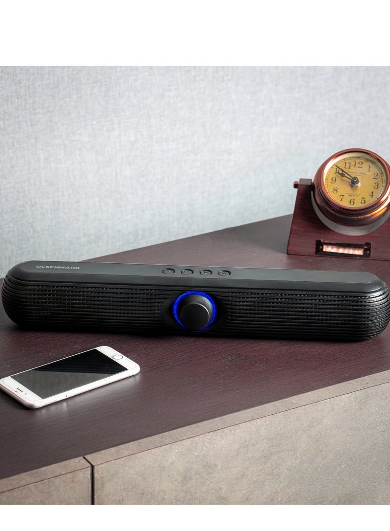 Olsenmark Wireless 2.0Ch Speaker, Bluetooth Speaker, FM, USB, TF Card, AUX Input, TWS, 2x6W Speaker OMMS1288 - Image 4