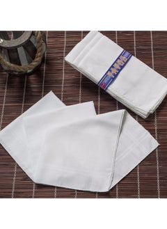 Hepsine Rakip Competing All 12 Pack Hand Pocket White Fabric Handkerchief 39X39 cm Cotton Ym White  - Image 1