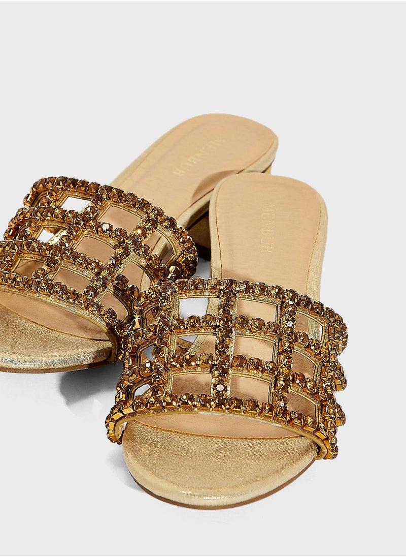 MENBUR - Open Toe Strap Mid Heel Sandals - Image 1
