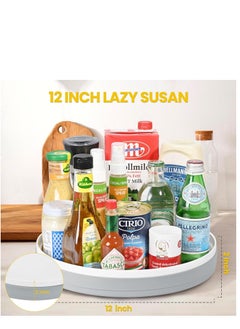 KASTWAVE Lazy Susan Turntable Organizer - 12-Inch Rotating Tray for Spices and Condiments Storage - Organize Kitchen and Fridge with Storage Container for Fridge, Pantry, and Cabinet - 2 Pack  - Image 2