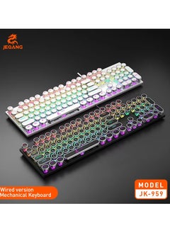 جيكانغ لوحة مفاتيح ميكانيكية سلكية مكونة من 104 مفتاحًا مع تأثير إضاءة RGB للمكتب والالعاب باللون الأسود  - Image 3