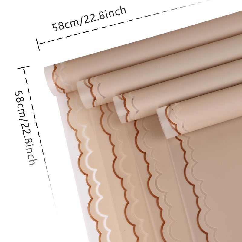 FUHITIM 20 Sheets Flower Wrapping Paper - Waterproof Floral Bouquet Wrapping Paper, Florist Supplies Packaging Paper for Wedding Birthday Gift DIY Crafts (Khaki) - Image 2