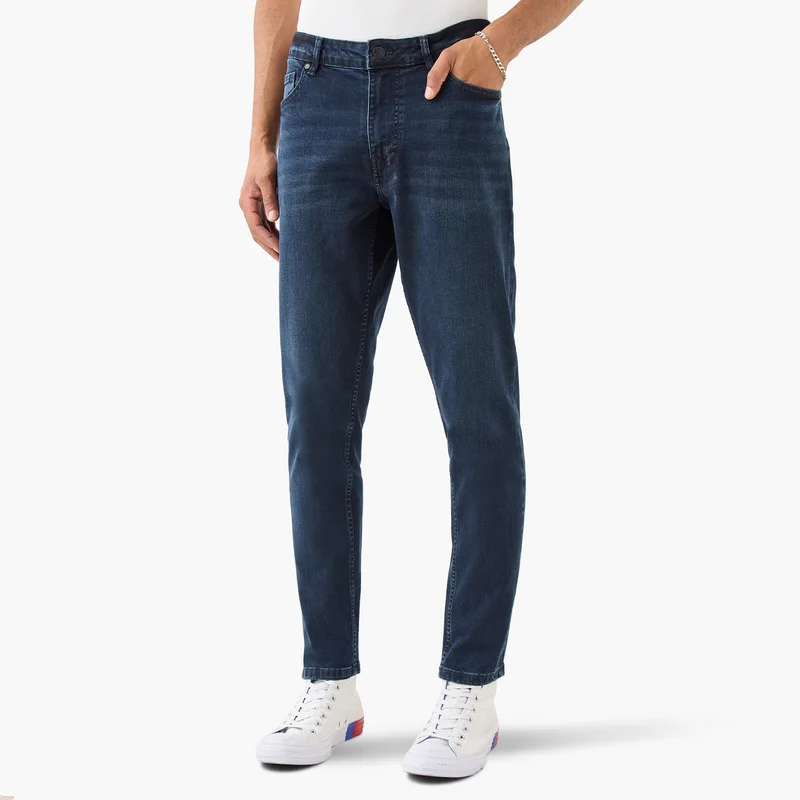 Lee Cooper Lee Cooper Skinny Fit Jeans with Button Closure and Pockets