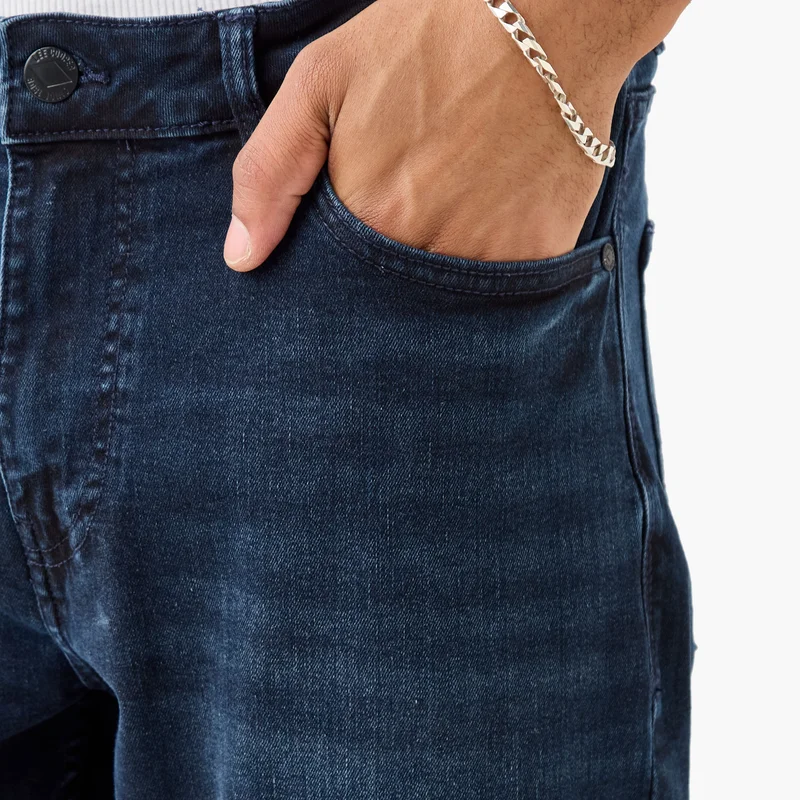 Lee Cooper Lee Cooper Skinny Fit Jeans with Button Closure and Pockets