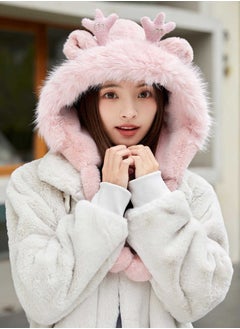 ZCM-HAPPY Beautiful Soft Cozy Winter Hat for Women with Plush Velvet and Cute Deer Ears  - Image 2