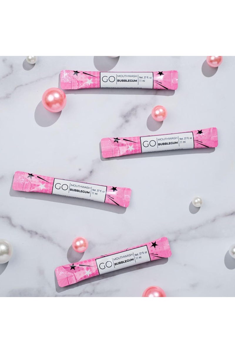 Go Mouthwash Pink Bubblegum Mouthwash - 20 Packets - Image 3