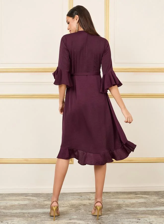 Styli Ruffled A-Line Dress