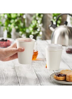 Comfy Package Comfy Package [12 oz. - 100 Count Disposable White Paper Cups, Hot Coffee Cups - Eco-Friendly Hot Cups  - Image 3
