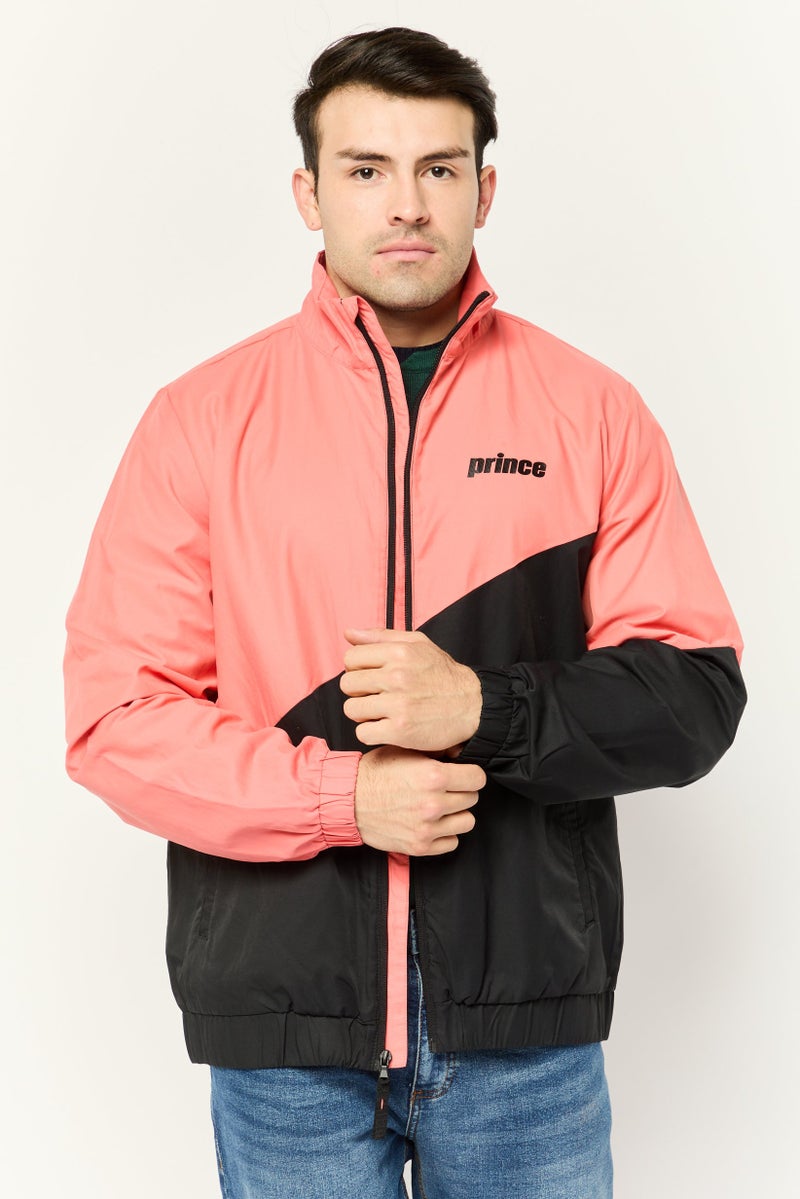 Prince Men Two Tone Wind Breaker Jacket, Old Rose  - Image 1