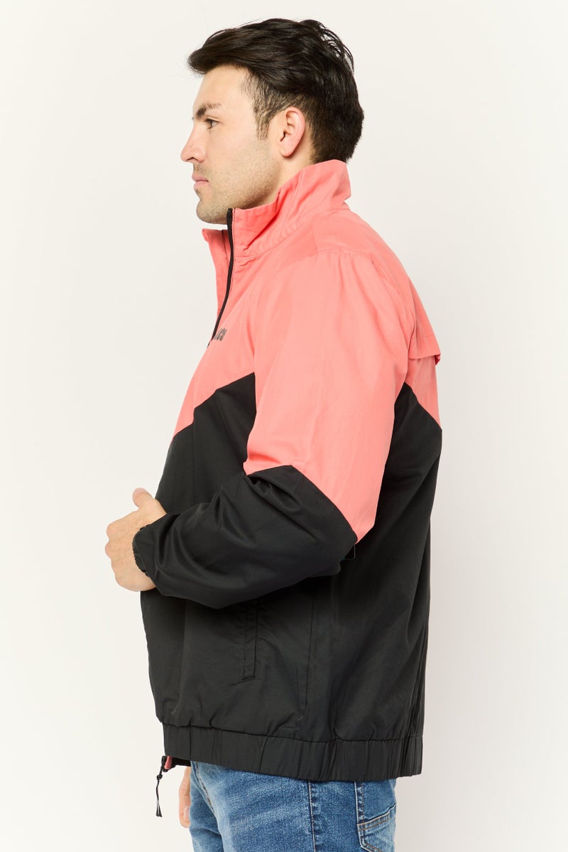 Prince Men Two Tone Wind Breaker Jacket, Old Rose  - Image 3