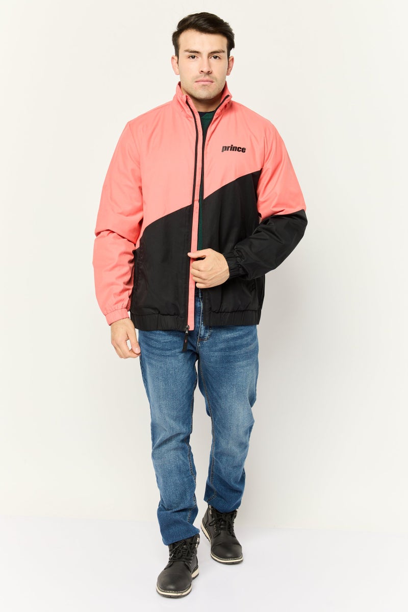 Prince Men Two Tone Wind Breaker Jacket, Old Rose  - Image 2