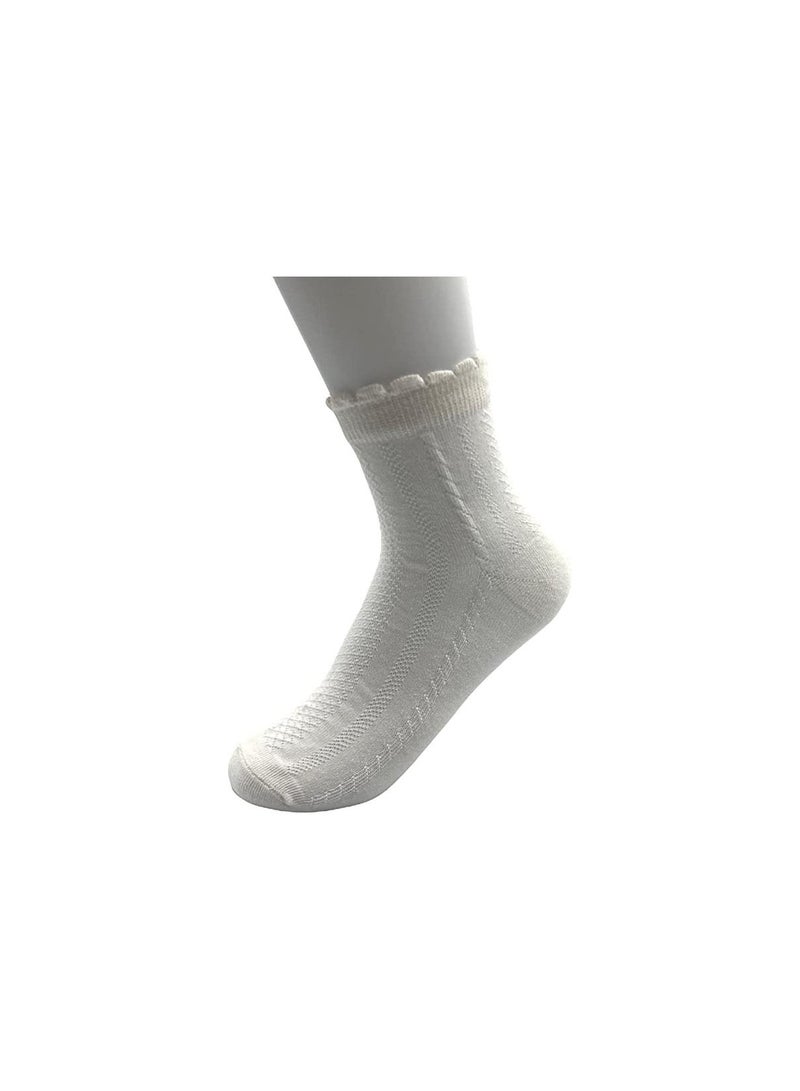 Everyone جوارب مدرسية للفتيات قطنية بيضاء (3 أزواج) (13-15 سنة) - Image 1