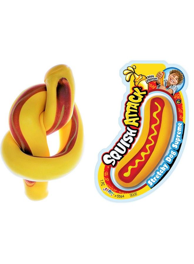 Ja-Ru Stretchy Hot Dog Squishy Toys (1 Unit) Anxiety Stress Relief Toys ; Sensory Toys For Autistic Children Kids And Fidget Stress Toys. Great Party Favor Supply. 55641A - Image 1