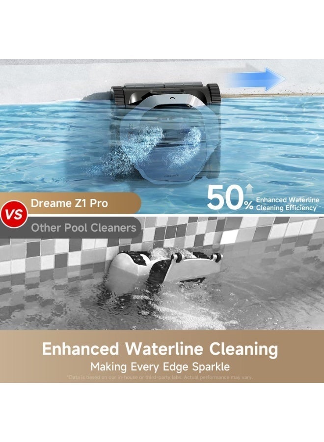 DREAME Z1 Pro Cordless Automatic Robotic Cleaner, Pool Vacuum with Smart Auto- Parking, Smart Navigation, 4-in-1 Cleaning with LiFi Remote Control, Ideal for Above & In-Ground Pools, Haze Silver 2500 W PIXZ4110 grey - Image 2
