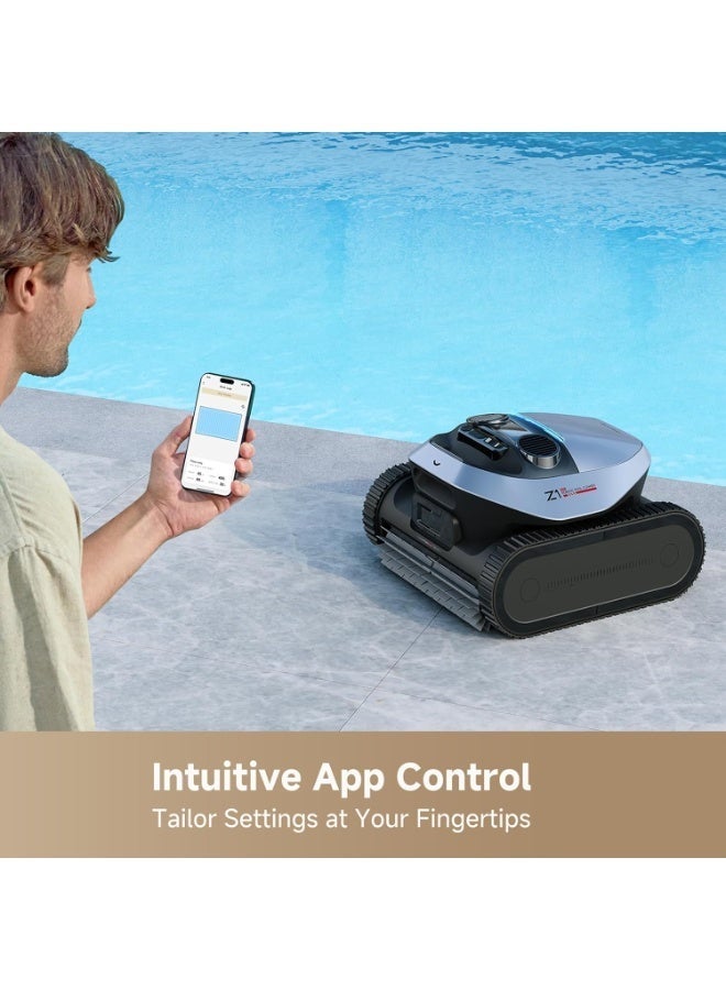 DREAME Z1 Pro Cordless Automatic Robotic Cleaner, Pool Vacuum with Smart Auto- Parking, Smart Navigation, 4-in-1 Cleaning with LiFi Remote Control, Ideal for Above & In-Ground Pools, Haze Silver 2500 W PIXZ4110 grey - Image 5