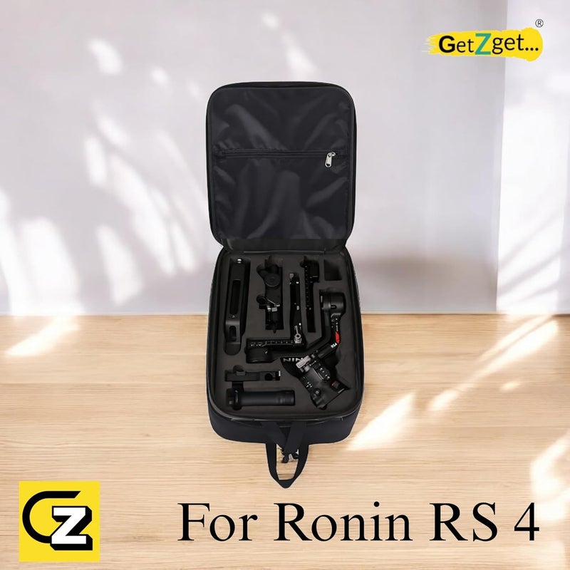 GetZget ® Carrying case Bag for DJI Ronin Rs4 Gimbal and Accessories Travel Protection Hard Premium Backpack with Safty Belt EVA Foam(Casual Backpack) - Image 2