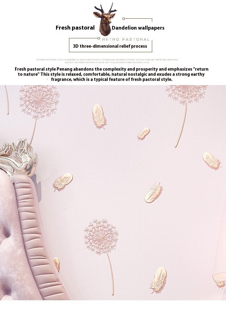 Bluejw Dandelion Design Thicken Waterproof Self-Adhesive Wallpaper For Kids Room And Television Background Wall 0.53*9.5 Meters - Image 5