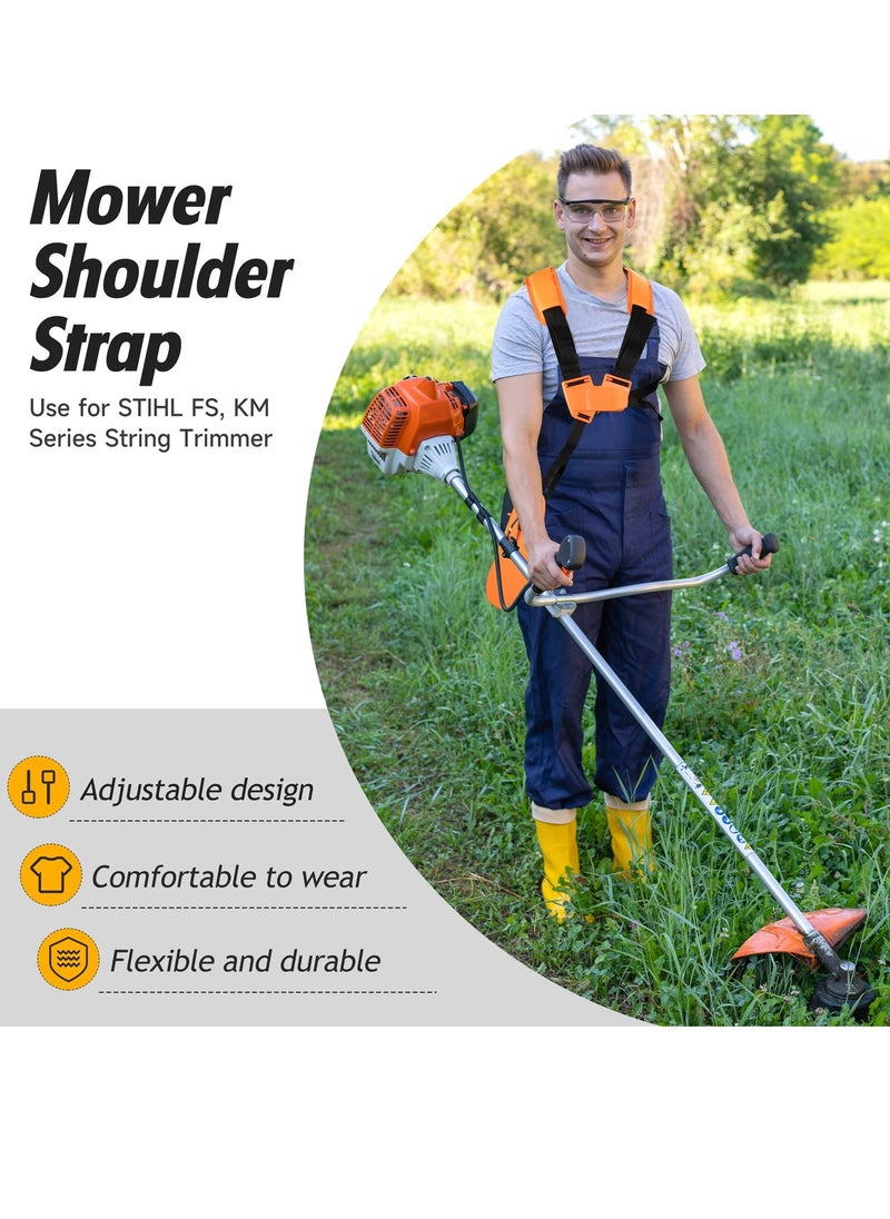 SYOSI - Comfort Padded Belt Double Shoulder Strap, Adjustable Trimmer Shoulder Strap for Trimmers Brushcutters Strimmer Harness, Garden Brush Cutter Lawn Mower Nylon Belt fit for Brush Cutter Trimmer Kit - Image 1