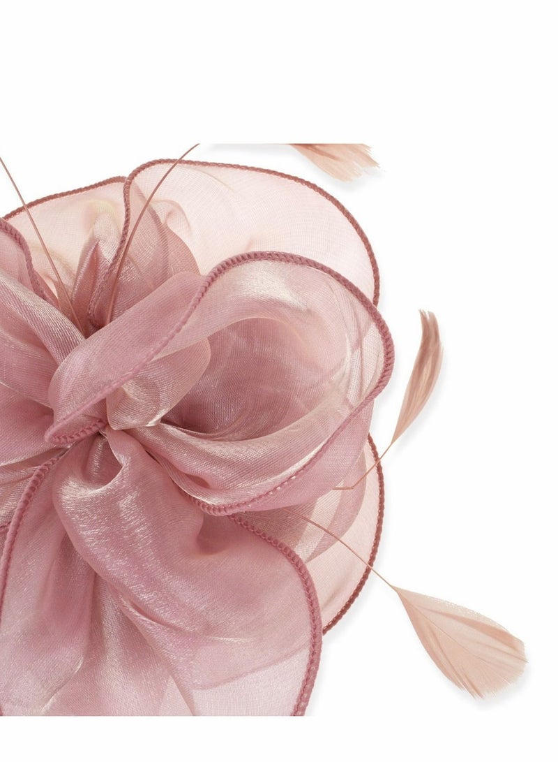 Y&D Fascinators Hat Flower Mesh Ribbons Feathers on a Headband and Clip Tea Party Headwear for Girls Women - Image 4