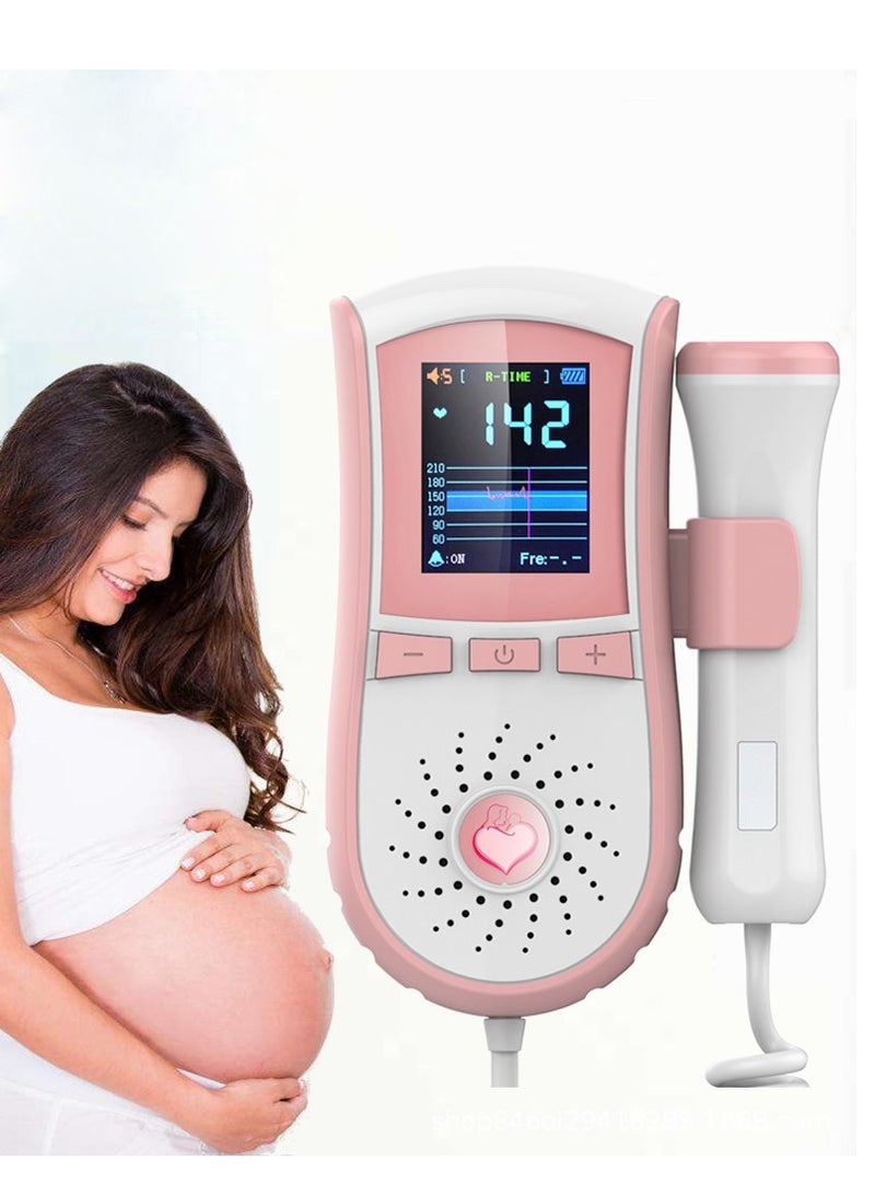 Angmei Fetal Heart Rate Detector，Portable Fetal heart rate monitor for pregnant women, charging integrated Doppler baby fetal heart rate monitor, fetal movement monitoring，Doppler Meter With LCD Display, For Monitoring Baby's Heartbeat At Home - Image 1