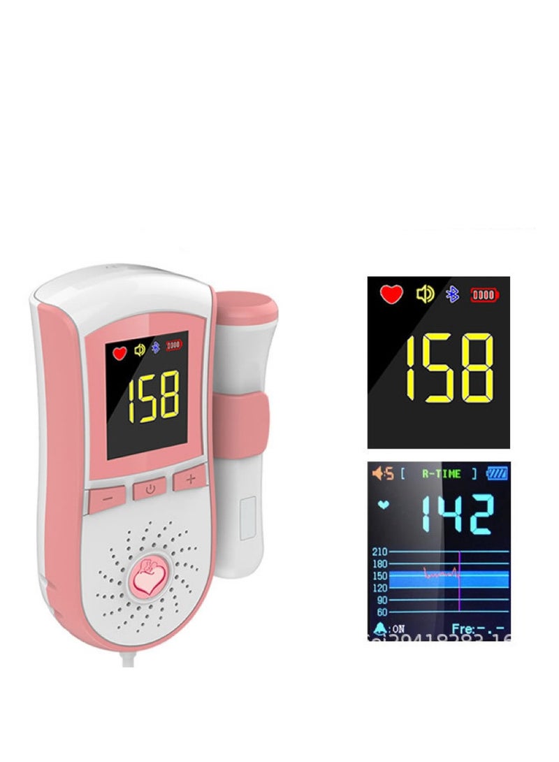 Angmei Fetal Heart Rate Detector，Portable Fetal heart rate monitor for pregnant women, charging integrated Doppler baby fetal heart rate monitor, fetal movement monitoring，Doppler Meter With LCD Display, For Monitoring Baby's Heartbeat At Home - Image 2