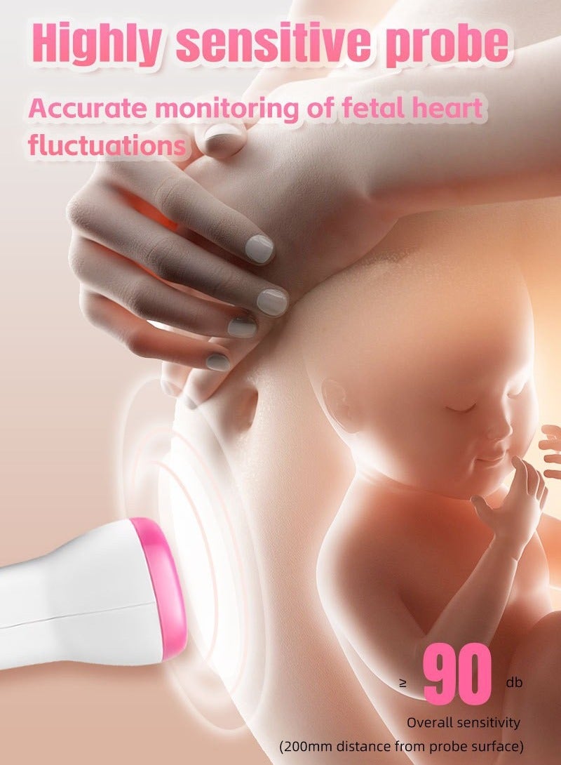 Angmei Fetal Heart Rate Detector，Portable Fetal heart rate monitor for pregnant women, charging integrated Doppler baby fetal heart rate monitor, fetal movement monitoring，Doppler Meter With LCD Display, For Monitoring Baby's Heartbeat At Home - Image 4