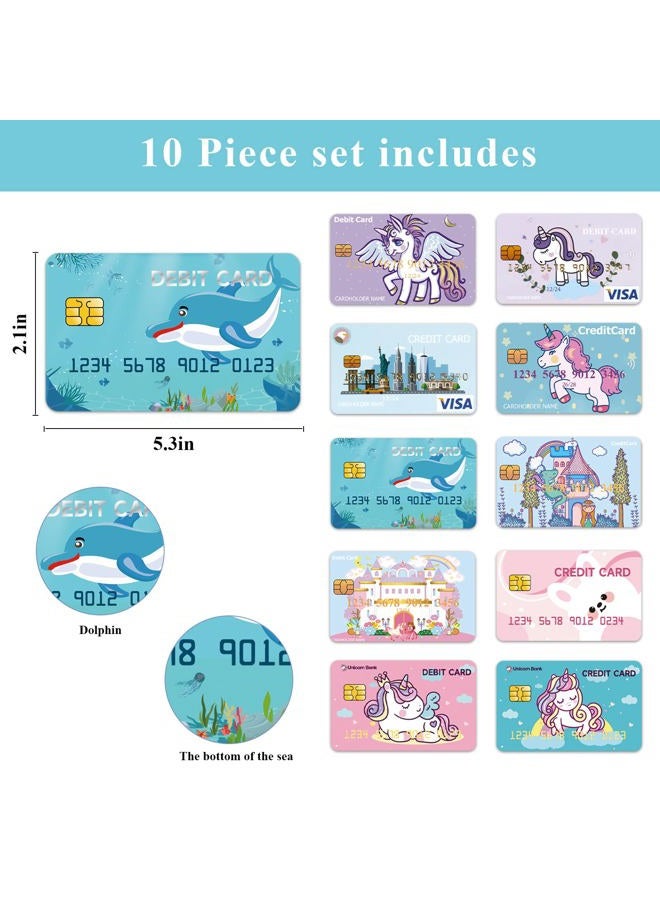 YTYOTO Fake Credit Cards for Kids, Play Credit Cards Pretend Debit Credit Cards for Girls and Boys, Fake Toy Cards 10pcs - Image 2
