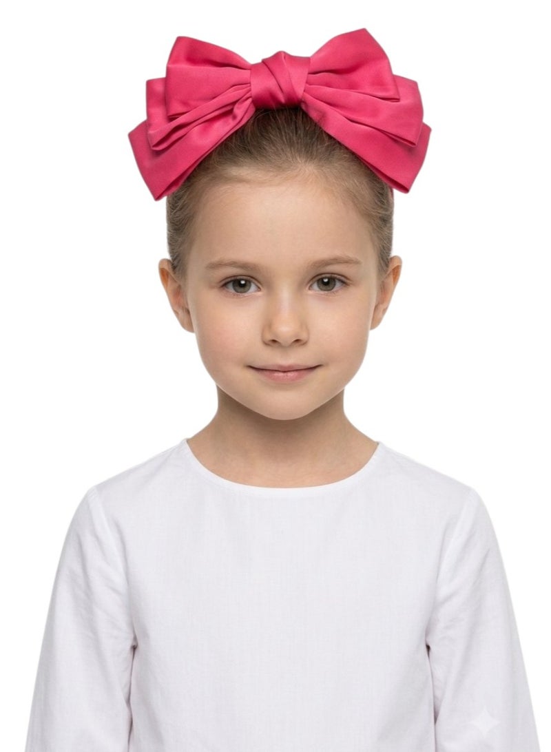 Bidani Big Bow Hair Clip - Hot Pink - Image 1